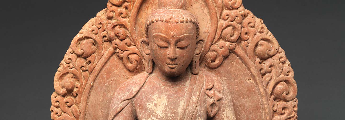 Terracotta sculpture of Akshobhya, a cosmic Buddha