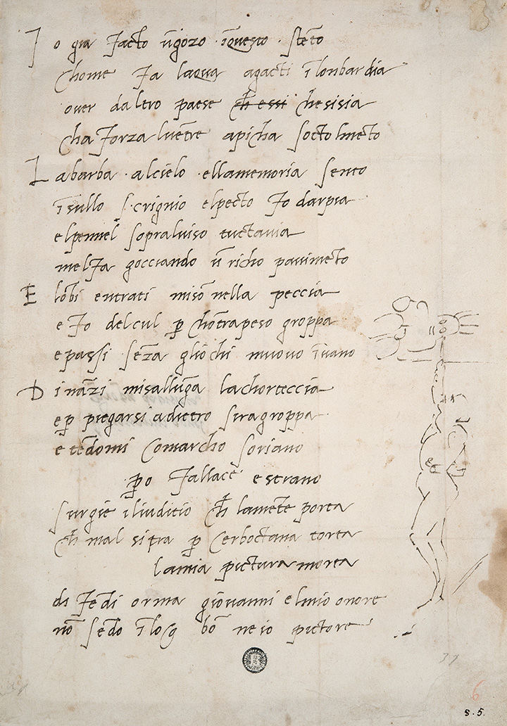 'Sonnet 'To Giovanni da Pistoia' and Caricature by Michelangelo on his Painting of the Sistine Ceiling' by Michelangelo