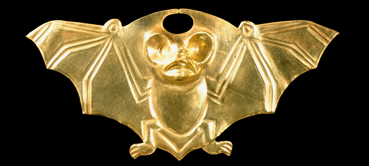 Photo of a Peruvian gold nose ornament from the sixth century AD