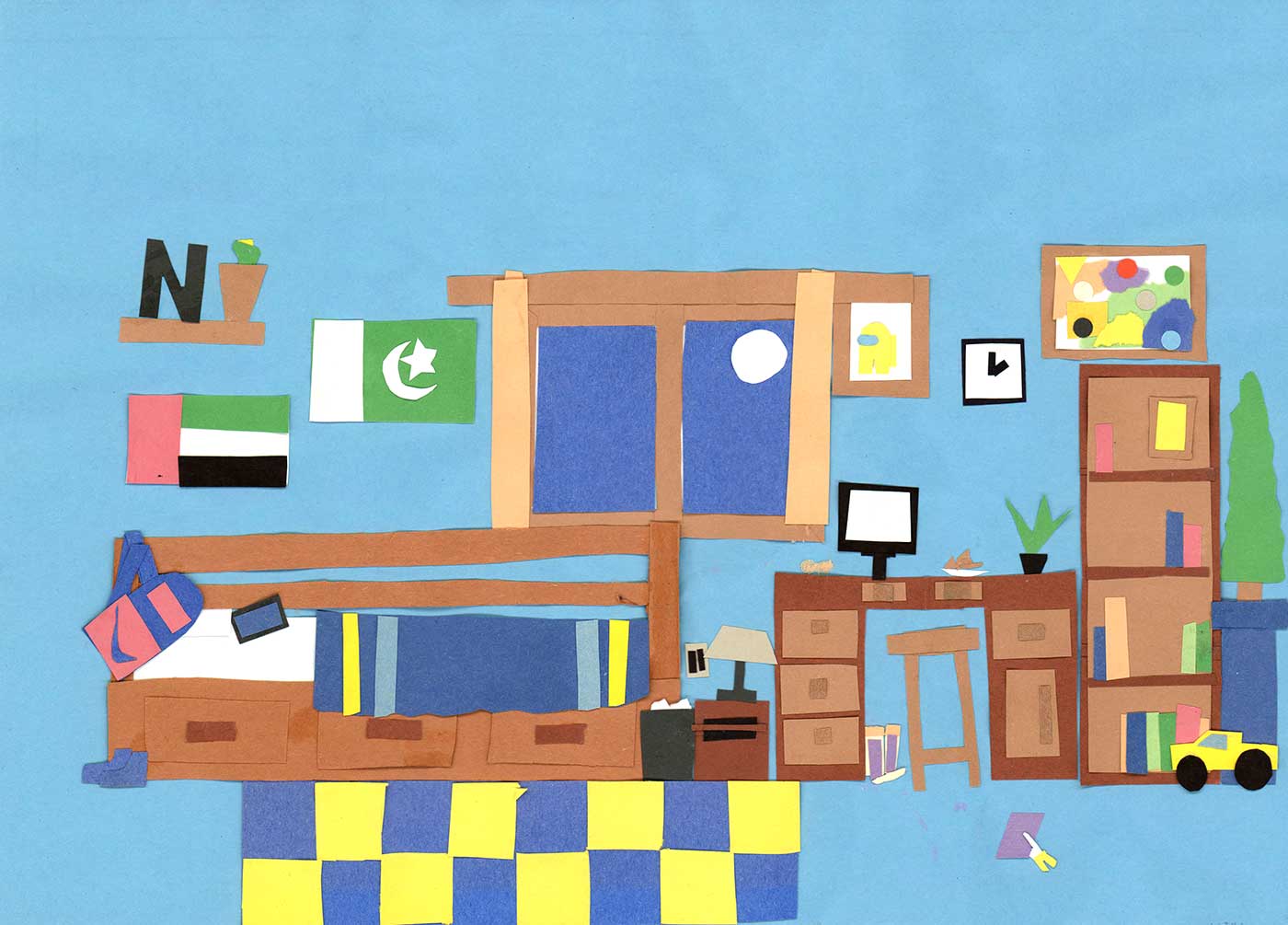collage of a child's bedroom.