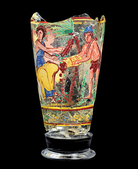 Goblet depicting a scene of date harvesting