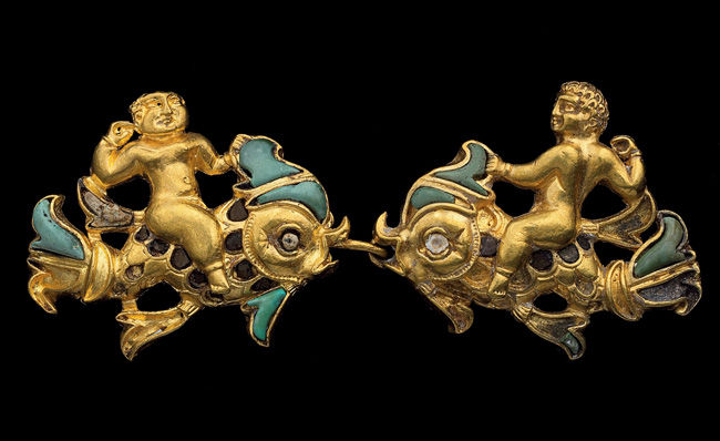 Clasps with "Erotes on Dolphins"