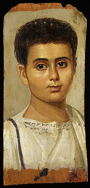 Portrait of a boy inscribed in Greek with his name "Eutyches"