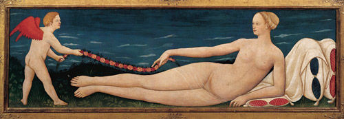 Inner Lid from a Cassone with Venus Reclining on Pillows