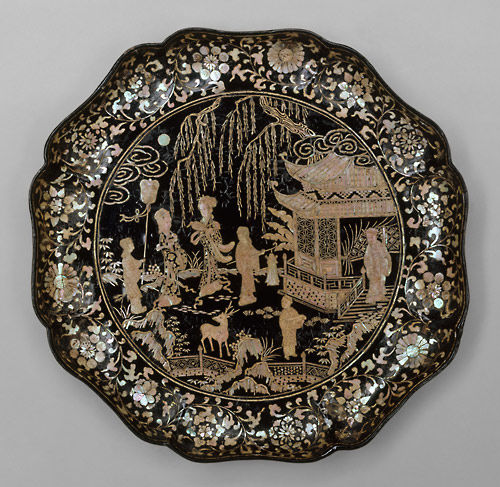 Dish with Figures in a Landscape