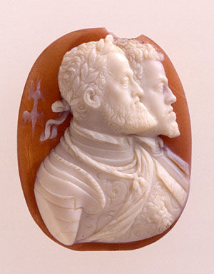 Cameo of Charles V (1500–1558) and his son Philip II (1527–1598)