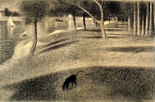 Landscape with Dog: Study for "La Grande Jatte,"