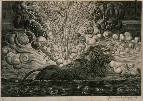 Fireworks for the Entry of Louis XIII and Anne of Austria: The Lion, in "Réception de Ö Louis XIII," Lyons, 1623