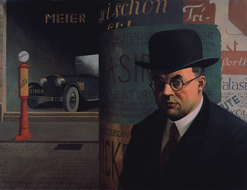 Self-Portrait before an Advertisement Pillar