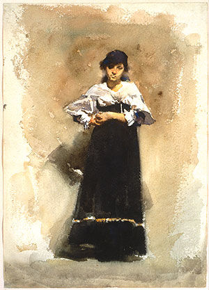 Young Woman in Black Skirt