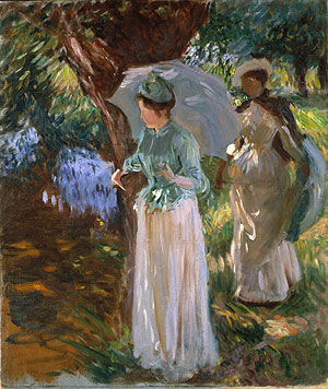 Two Girls with Parasols at Fladbury