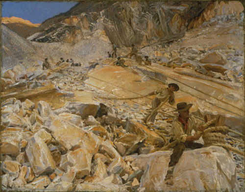 Bringing down Marble from the Quarries to Carrara