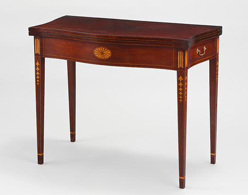 Federal Serpentine Card Table (one of a pair)