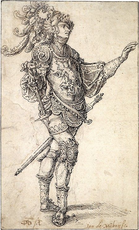 Standing Warrior in Fantastic Armor