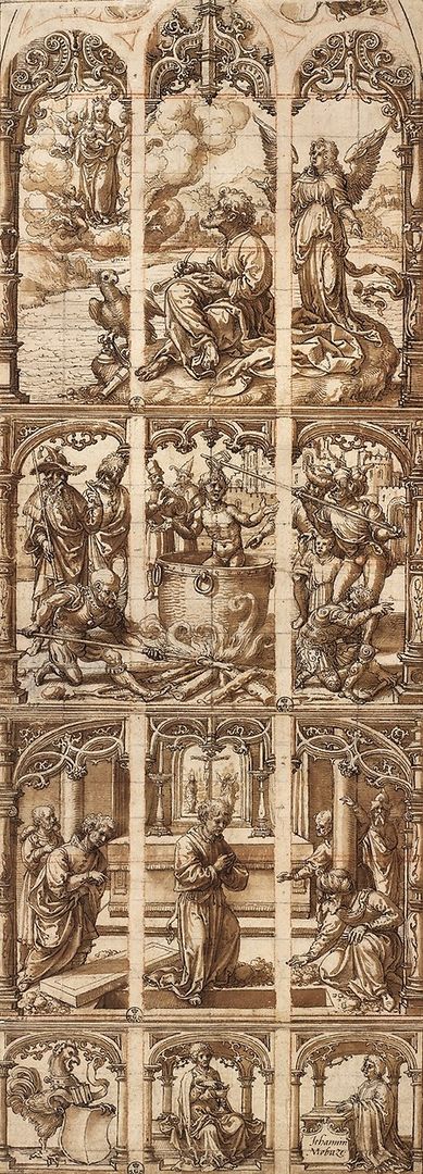 Design for a Glass Window with Scenes from the Life of Saint John the Evangelist
