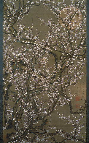 White Plum Blossoms and Moon