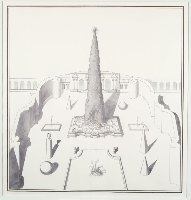 Temporary Festival Piazza in the Style of Chick Austin Celebrating the Donation of the Neapolitan Christmas Tree to the Metropolitan Museum