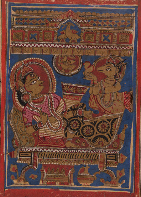 Harinaigamesin Brings the Embryo to Queen Trisala
