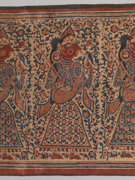 Detail from a Painted Textile Depicting Celestial Musicians