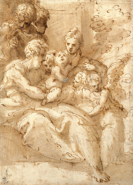 The Holy Family with Shepherds and Angels