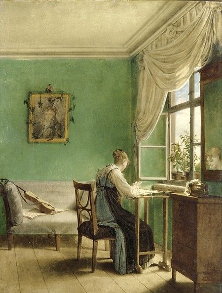 Woman Embroidering