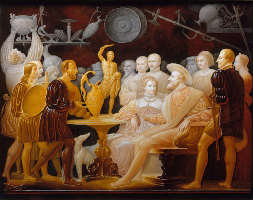 Tray from a Tea Service Depicting Benvenuto Cellini