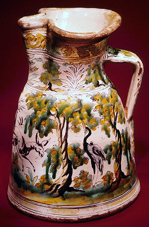 Ceramic Jug with Animals in Landscape