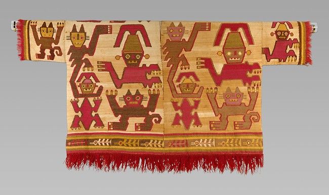 Tunic with Crescent Headdress Figures and Felines