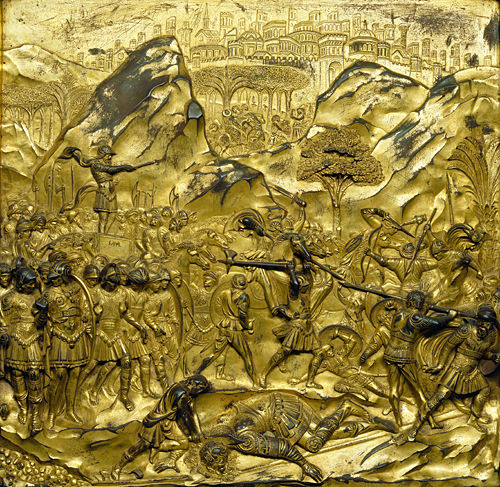 David and Goliath relief