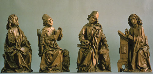 Matthew, Mark, Luke, John (left to right)
