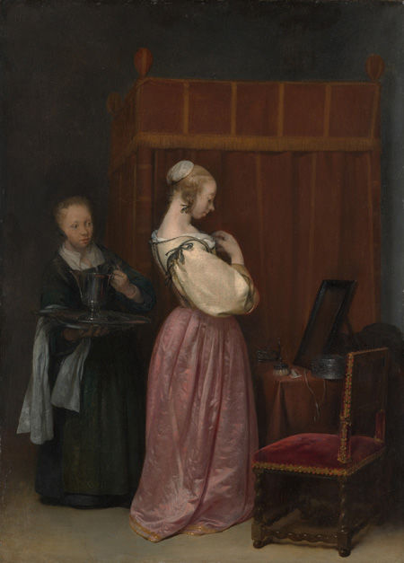 A Young Woman at Her Toilet with a Maid