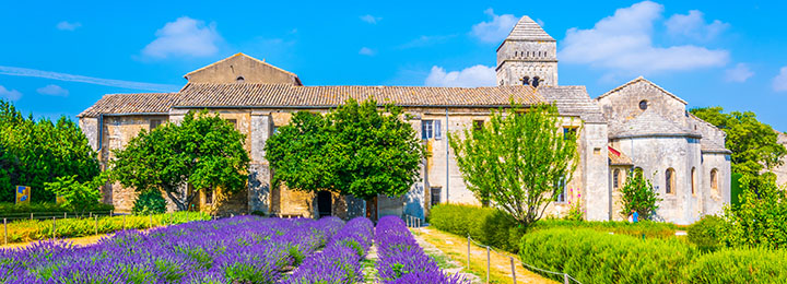 Monastery Saint-Paul de Mausole and lavender field