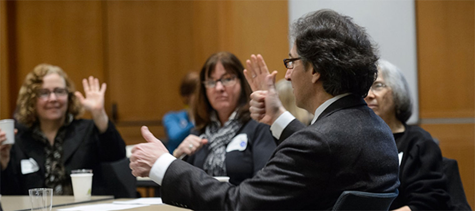 Curator with educators