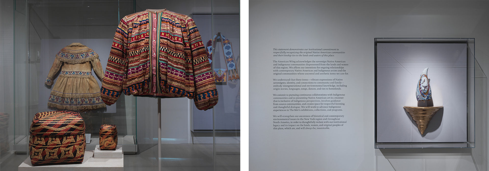 Two photos of the exhibition Art of Native America