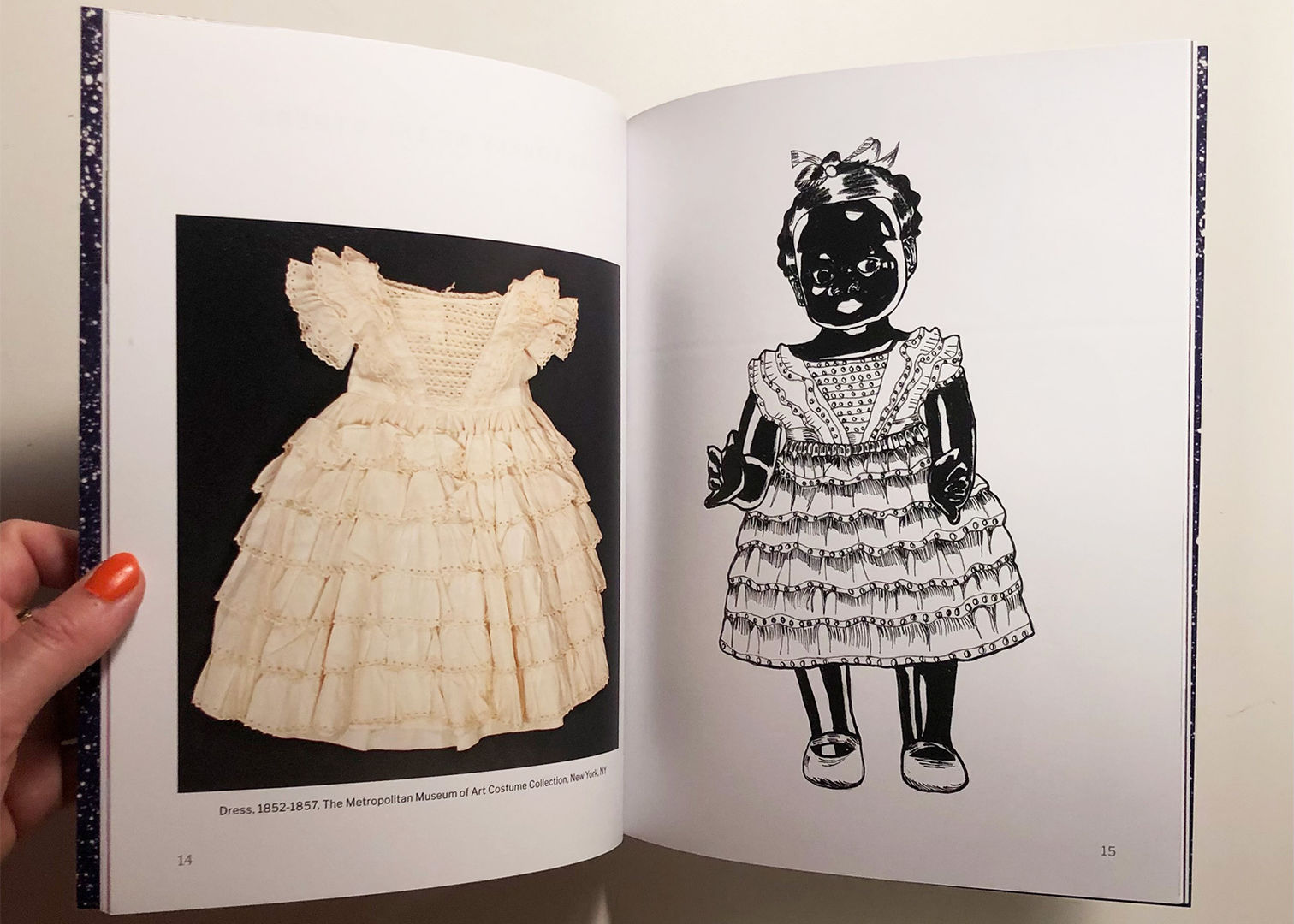 A book depicting a young Black girl in a white dress