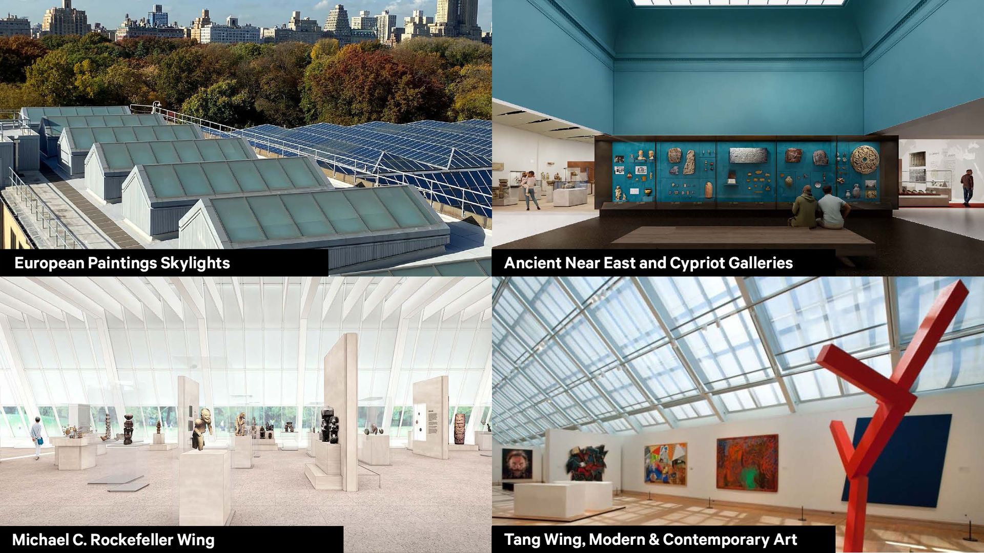 Photo collage of four galleries