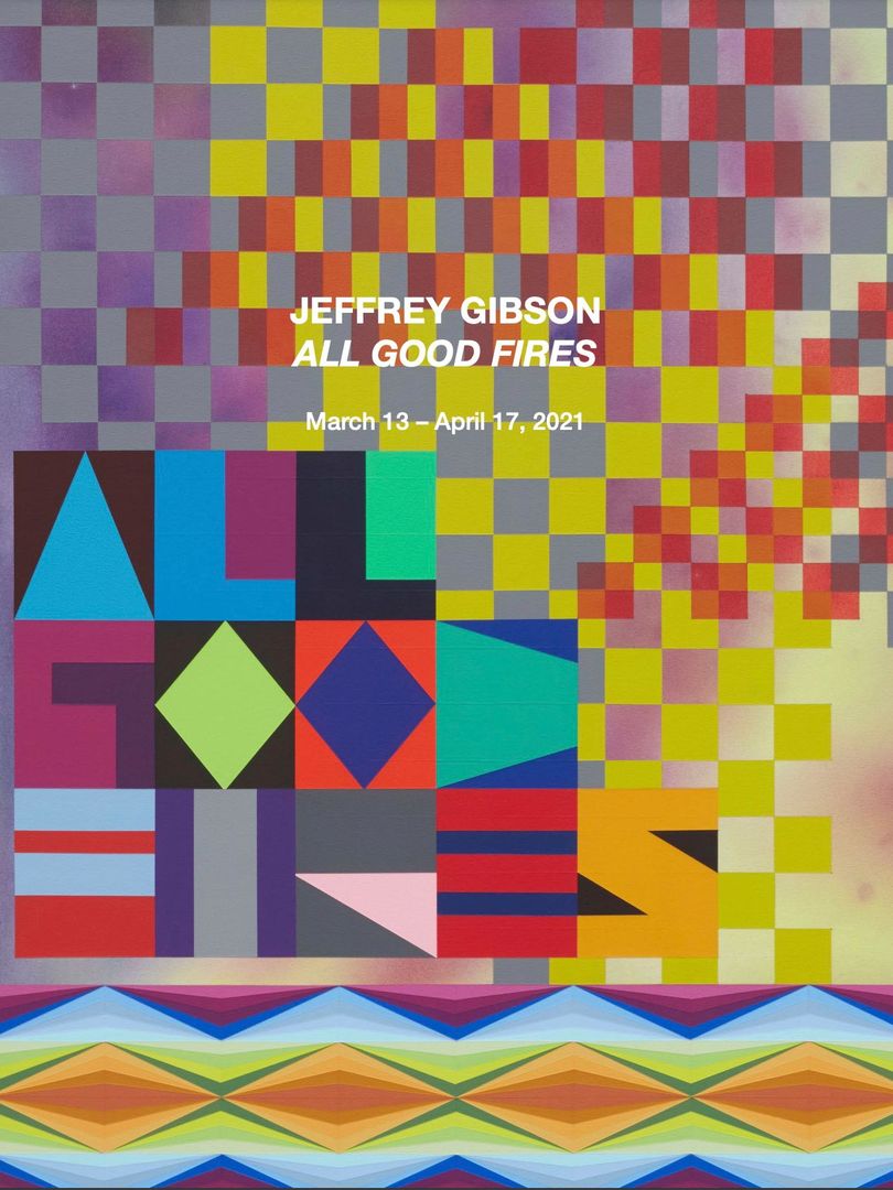 Colorful, abstract cover of Jeffrey Gibson exhibition catalog