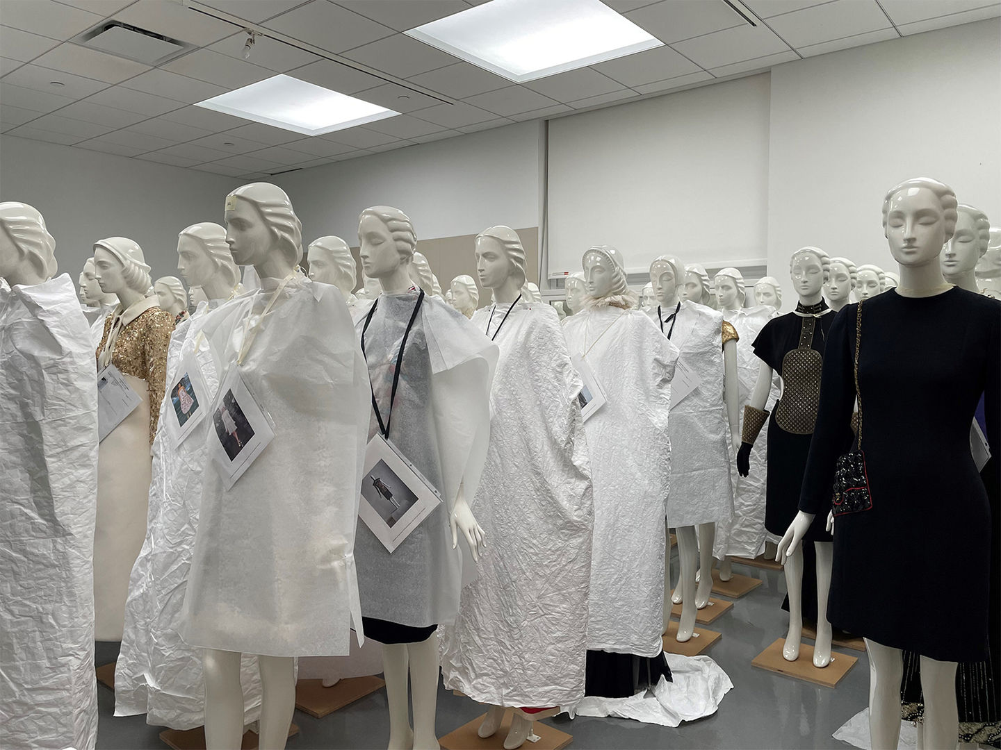 Mannequin installation in the Costume Institute. 