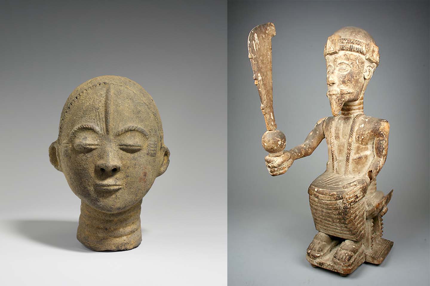 Two sculptures from the Asante Kingdom