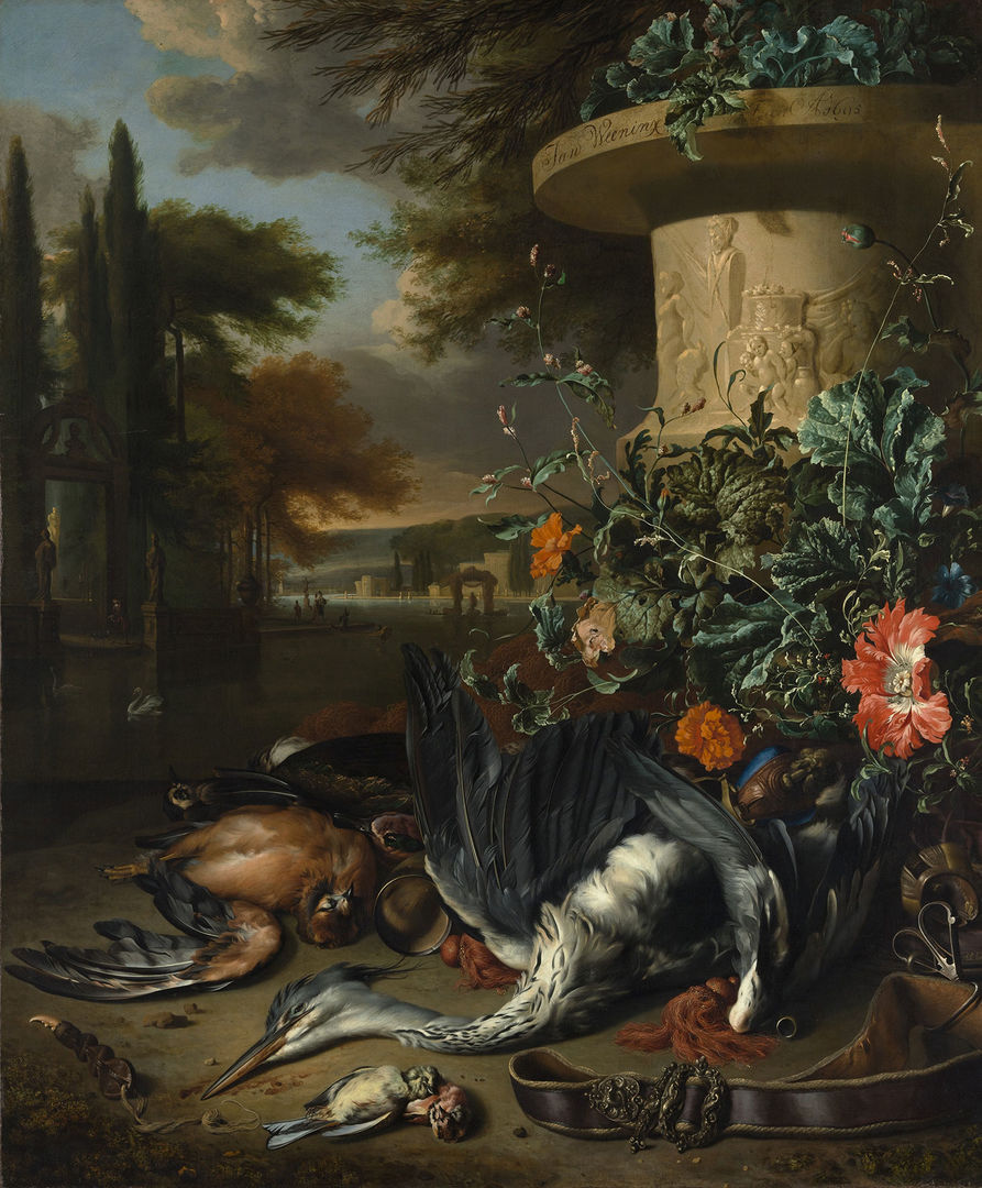 Several birds lay with their wings spread, dead, on the ground following a successful hunt.