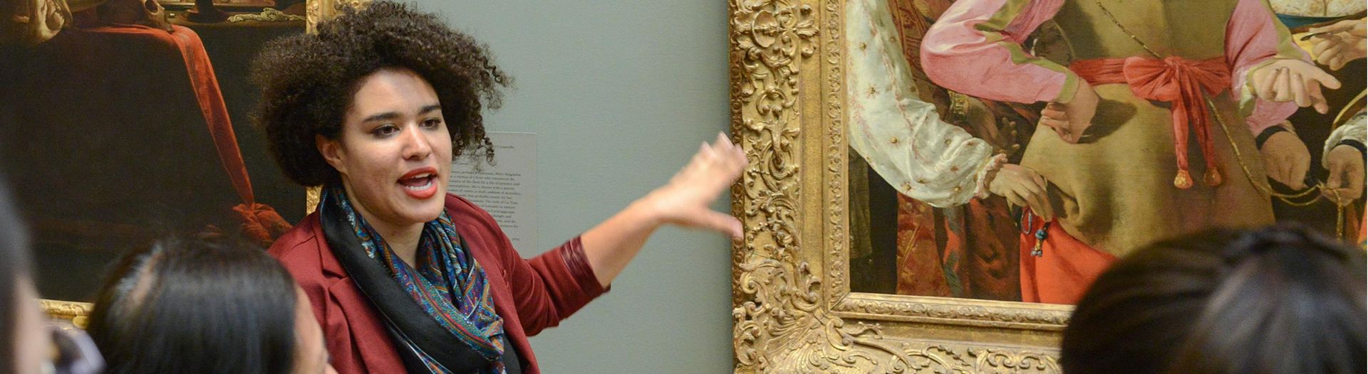 Educator talks to group in European Paintings gallery