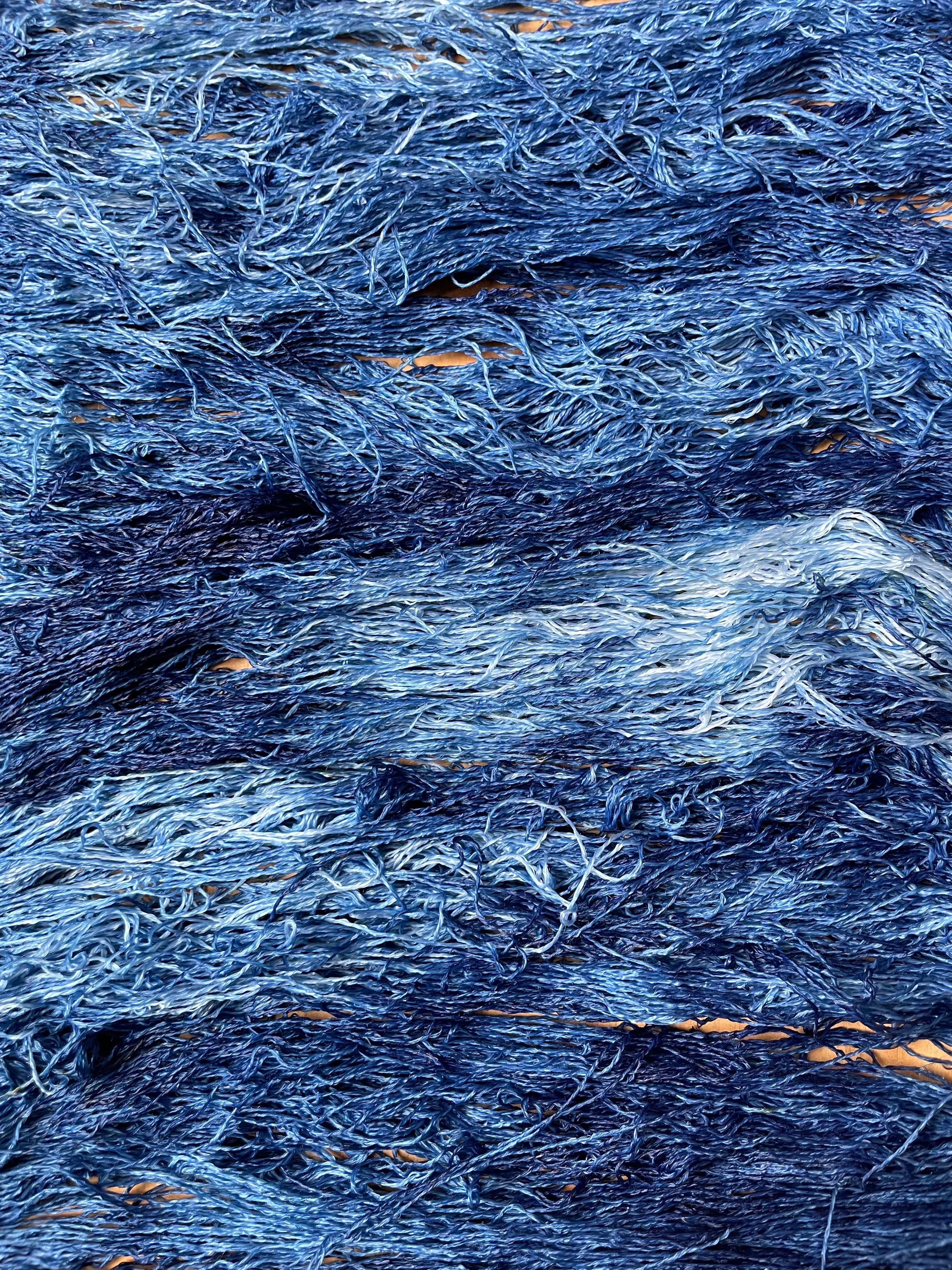Yarn dyed with natural indigo