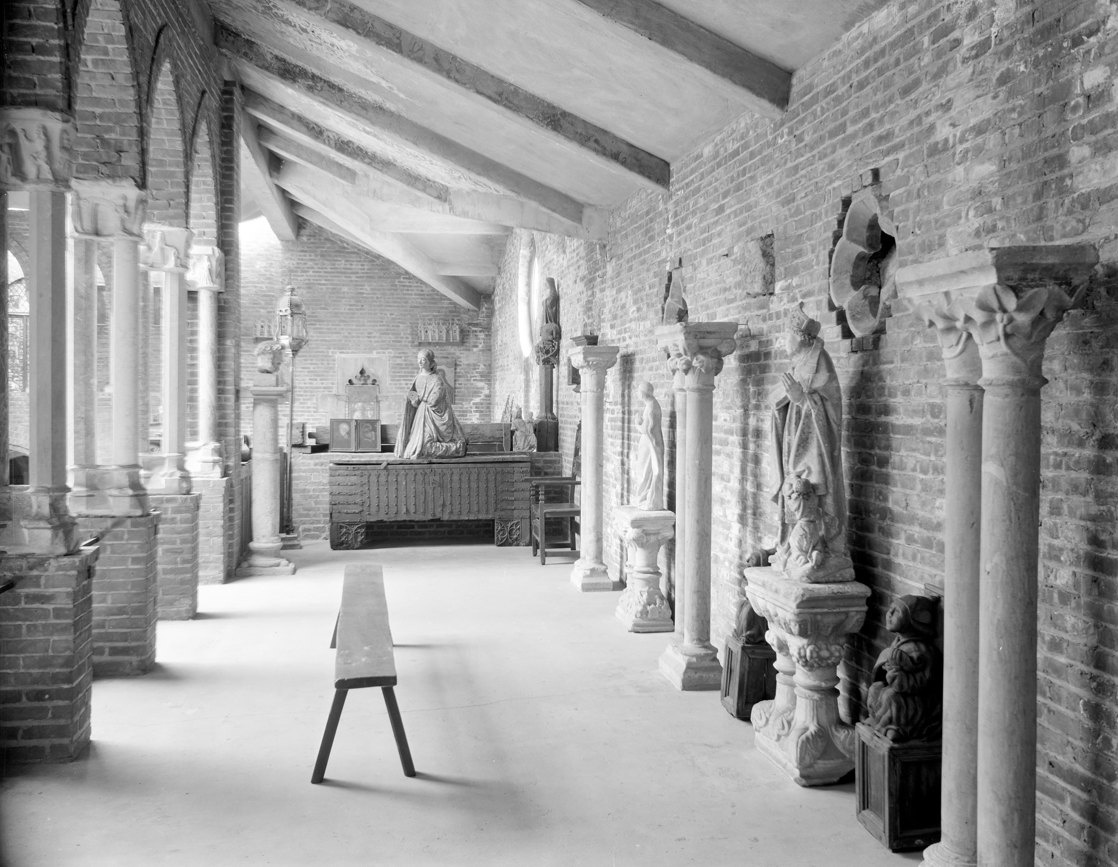 Black and white interior shit of Barnard's Cloisters circa 1926 