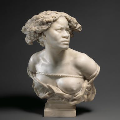 Jean-Baptiste Carpeaux's marble sculpture "Why Born Enslaved!"