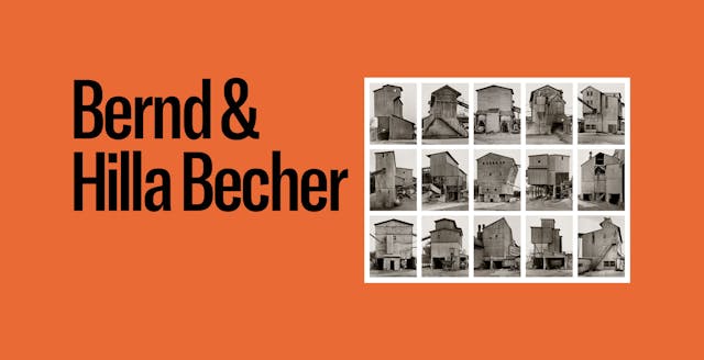 Composite image of buildings photographed by Bernd and Hilla Becher
