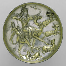 Sasanian Plate with a Hunting Scene