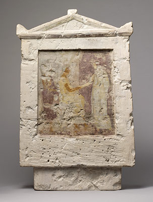 Death Burial And The Afterlife In Ancient Greece Essay Painted Limestone Funerary Stele With A Seated Man And Two Standing Figures How To Make A Good Thesis Statement For An Essay also Database Assignment Help Examples Of A Thesis Statement For A Narrative Essay