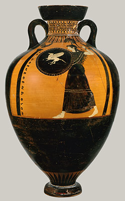 Terracotta Panathenaic prize amphora