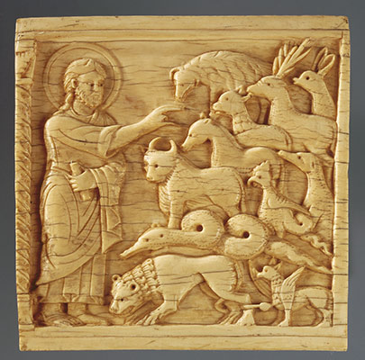 Plaque with God Creating the Animals