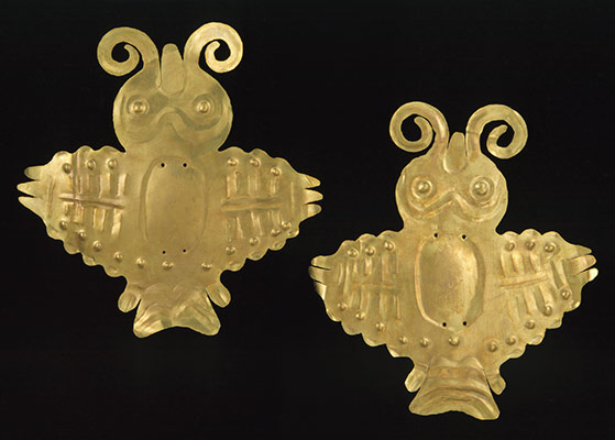 Two bird ornaments